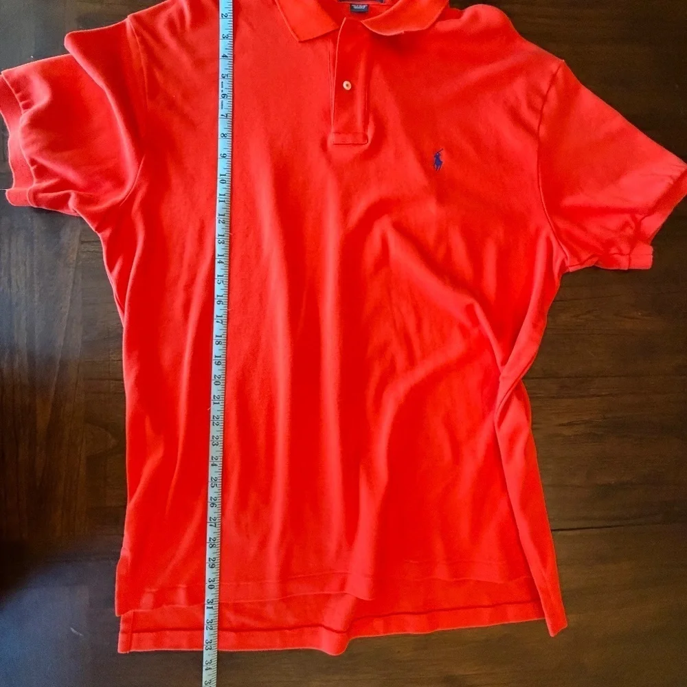 Polo Ralph Lauren Men's Orange Polo Cotton Preppy Shirt, Size XL
